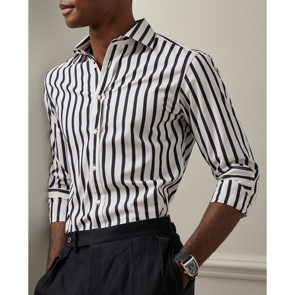 Black/White Striped Poplin Shirt Purple Label 6