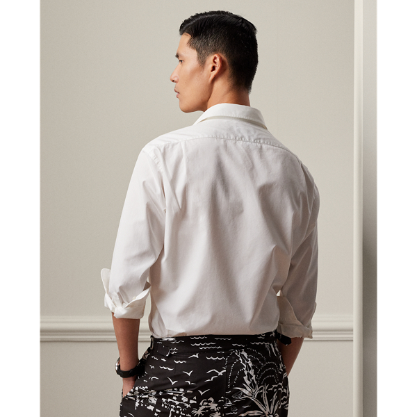 White Relaxed Monogram Poplin Shirt Purple Label 5
