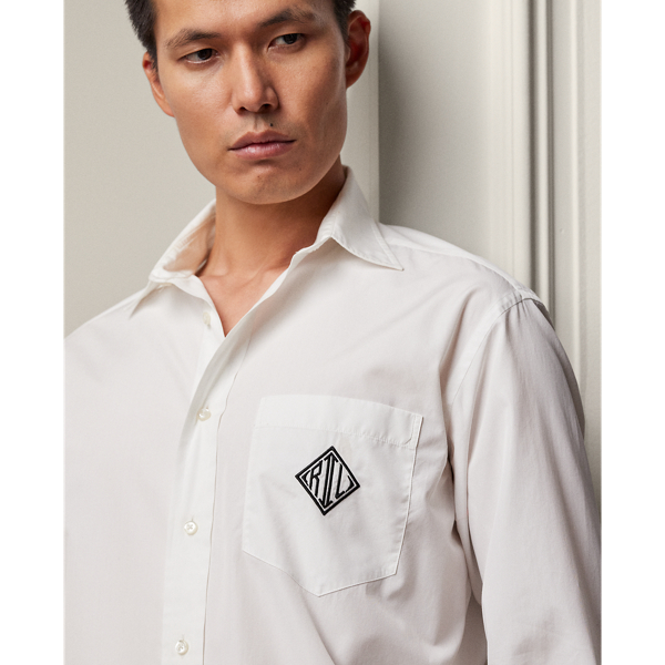 White Relaxed Monogram Poplin Shirt Purple Label 6