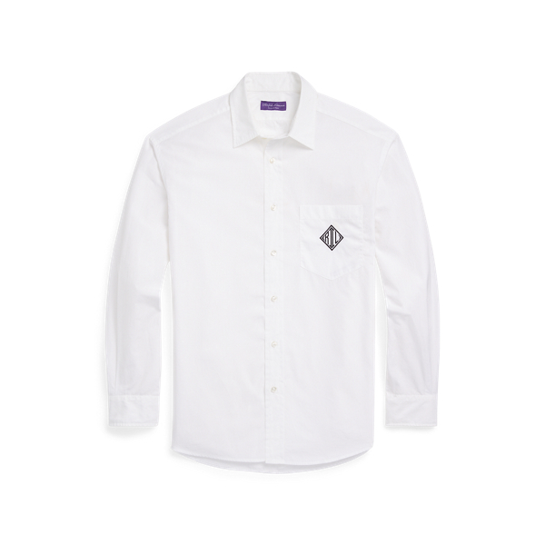 White Relaxed Monogram Poplin Shirt Purple Label 2