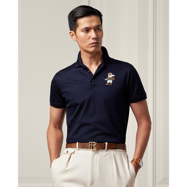 Classic Chairman Navy Custom Slim Fit Polo Bear Polo Shirt Purple Label 1