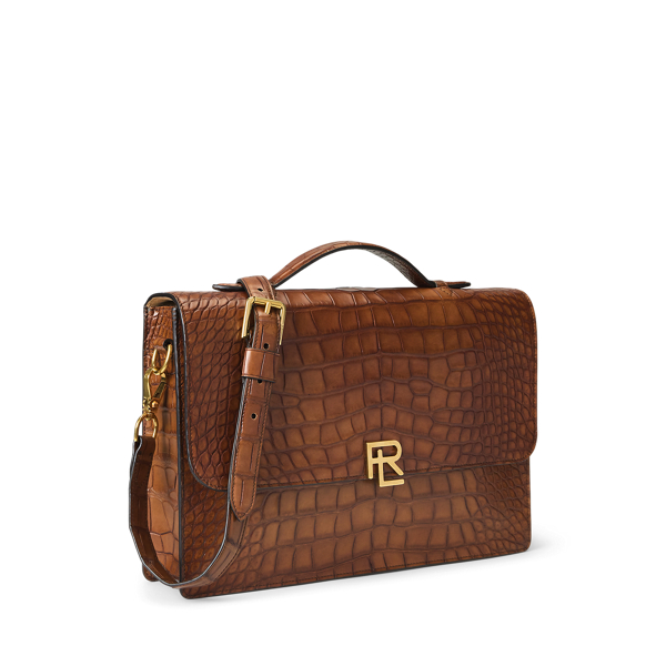 Lauren Ralph 上質レザーCrocodile-Embossed Satchel Bag 激安 Lauren Ralph 上質レザーCrocodile-Embossed Satchel Bag