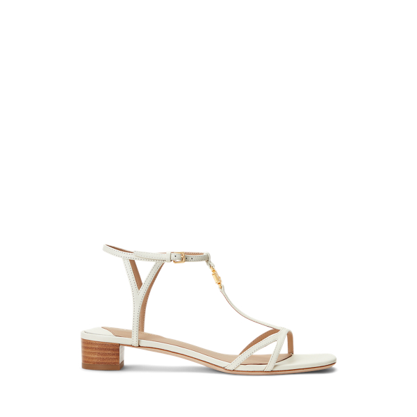 Sandalias Deana De Ralph Lauren Negro, Cuero De Cordero