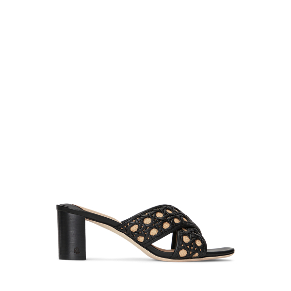 Sandales Freddi en cuir tiss&eacute; et raphia Lauren en 1