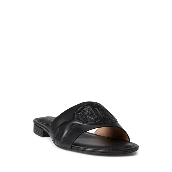Black Alegra III Leather Slide Sandal Lauren 2