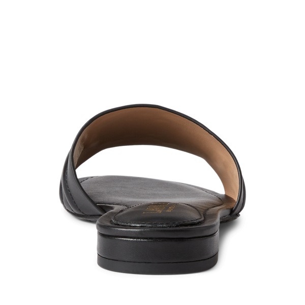 Black Alegra III Leather Slide Sandal Lauren 3