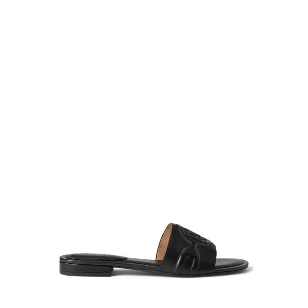 Black Alegra III Leather Slide Sandal Lauren 1