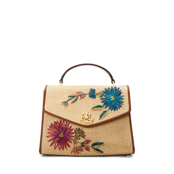 Floral Straw Medium Farrah Satchel
