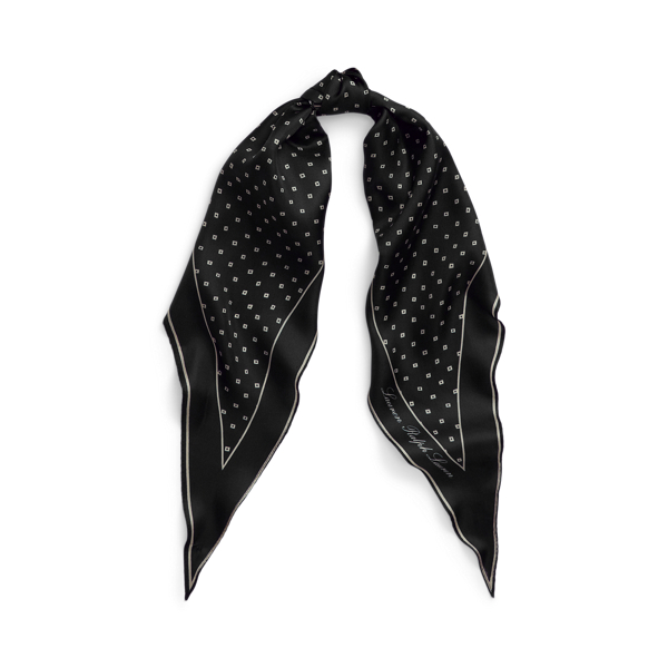 Geo-Print Silk Twill Diamond Scarf