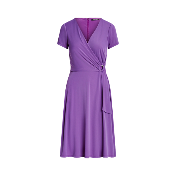 Robe col en&nbsp;V crois&eacute; en jersey