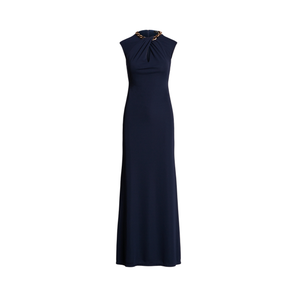 Chain Trim Stretch Jersey Gown for Women Ralph Lauren UK