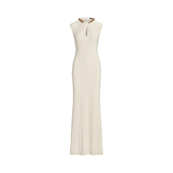 即発☆Ralph Lauren Chain-Trim Stretch Jersey Gown Chain-Trim Stretch Jersey Gown for Women | Ralph Lauren® AM