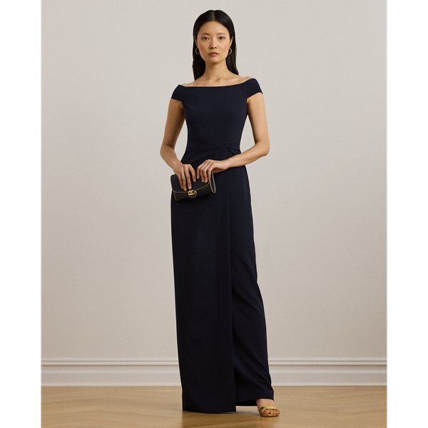 Ralph lauren crepe off the shoulder dress on sale