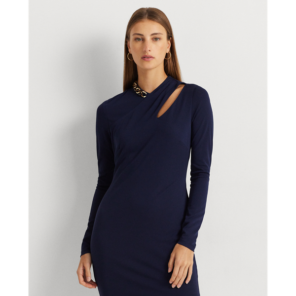 Robe de cocktail &agrave; cha&icirc;ne en jersey Lauren en Marine raffin&eacute; 4