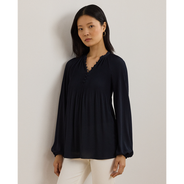 Blouse en georgette plissée