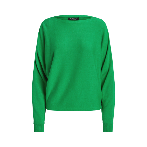 Cotton-Blend Dolman-Sleeve Jumper