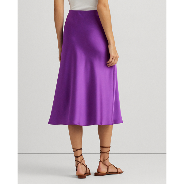 Midirock aus Satin-Charmeuse Lauren in Lila Jaspis 5