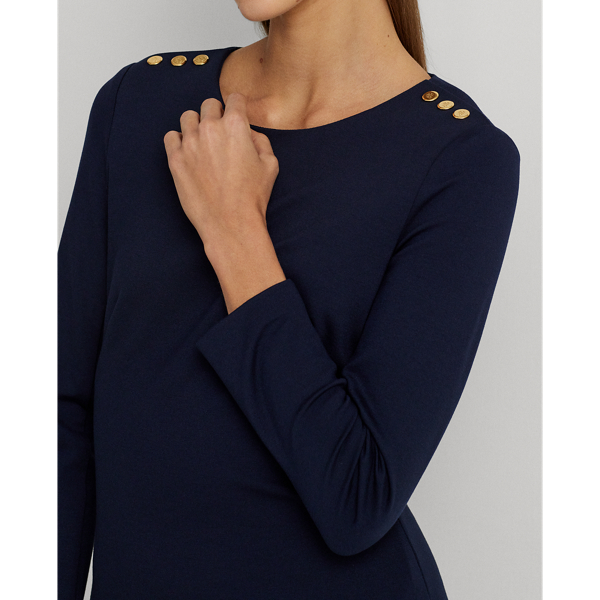 Ralph lauren button trim ponte dress sales