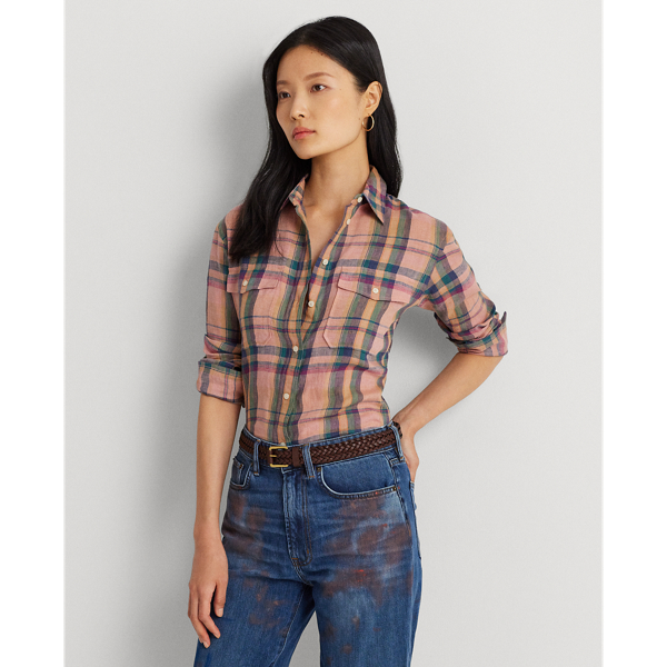 Checked Plaid Linen Shirt for Women Ralph Lauren® IN
