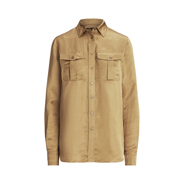 ラルフ・ローレン Lauren Ralph Lauren Petite Satin Shantung Shirt レディース シャツ トップス Bir Women's Lauren Ralph Lauren Petite Satin Shantung Shirt | 6pm