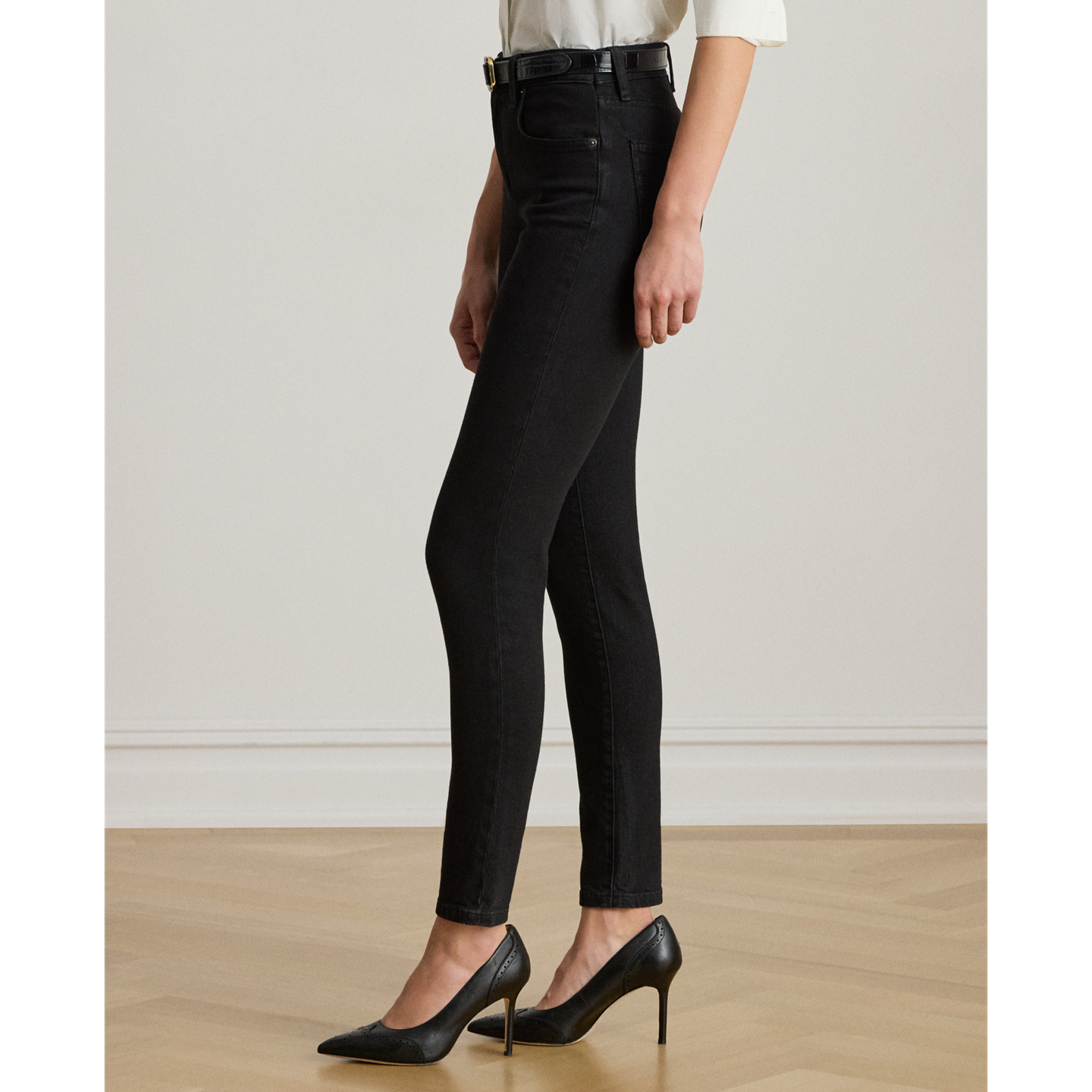 Женские джинсы Ralph Lauren High-Rise Skinny Ankle, цвет: Чёрный варёный — фото 2