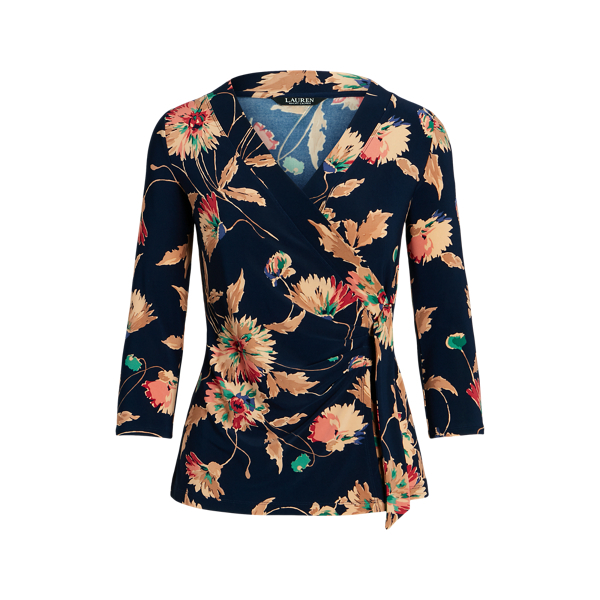 Floral Stretch Jersey Top Lauren Petite 1