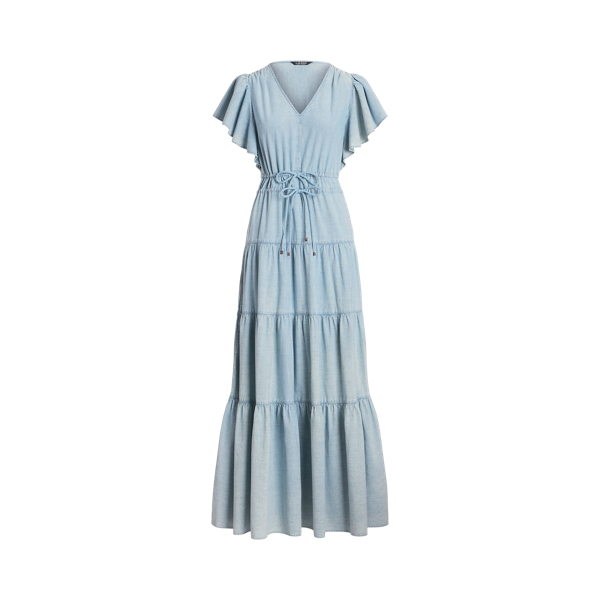 Maxi robe gitane en chambray Lauren Petite en 1