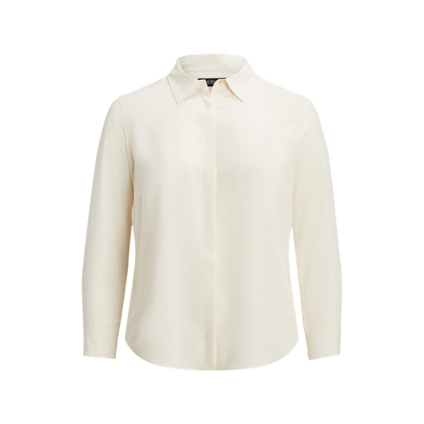 ラルフ・ローレン Lauren Ralph Lauren Crepe de Chine Shirt レディース シャツ トップス Mascarpone Women's Lauren Ralph Lauren Crepe de Chine Shirt | Zappos.com