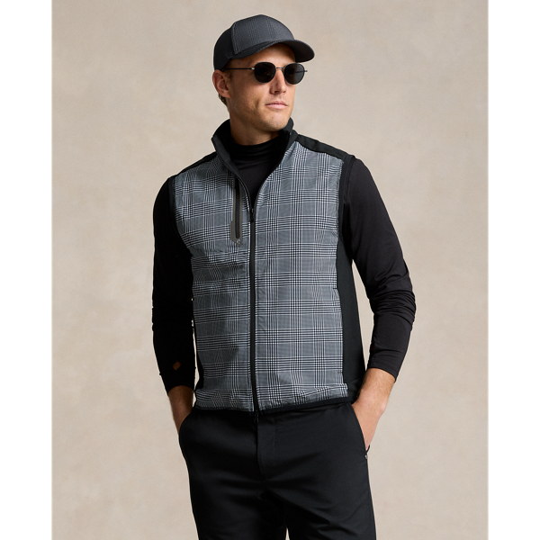 Polo Black/Crisp Glen Glen Plaid Hybrid Full-Zip Vest RLX 1