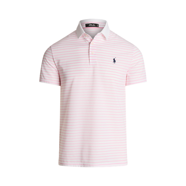 White/Pink Flamingo Tailored Fit Performance Mesh Polo Shirt RLX 2