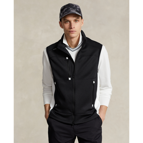 Polo Black/Ceramic White Double-Knit Full-Zip Vest RLX 1