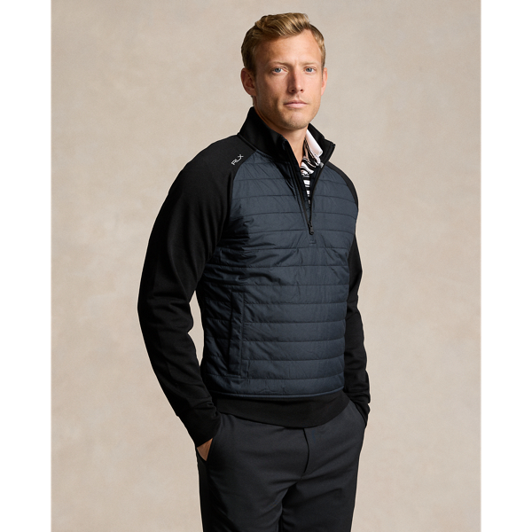 Polo Black Classic Fit Hybrid Half-Zip Pullover RLX 1