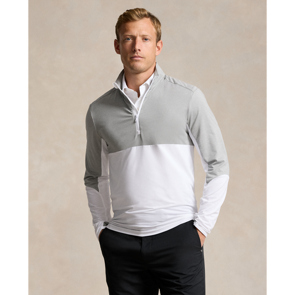 White/Andover Heather Classic Fit Stretch Jersey Pullover RLX 1