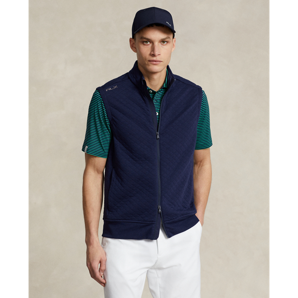 Refined Navy Quilted Double-Knit Vest RLX 1