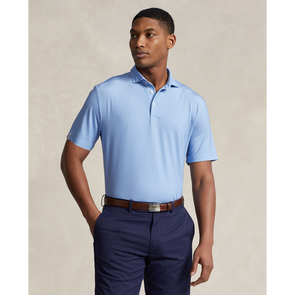 Summer Blue Refined Tile Classic Fit Performance Polo Shirt RLX 1