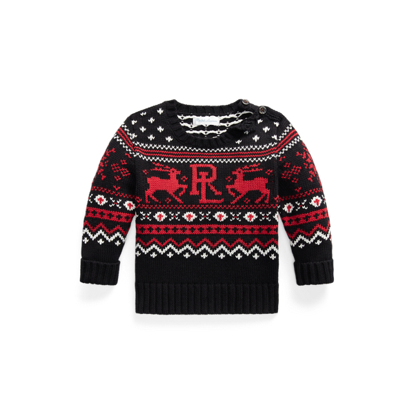 Pull motif renne coton