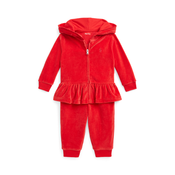 Velour Hoodie and Jogging Bottoms Set