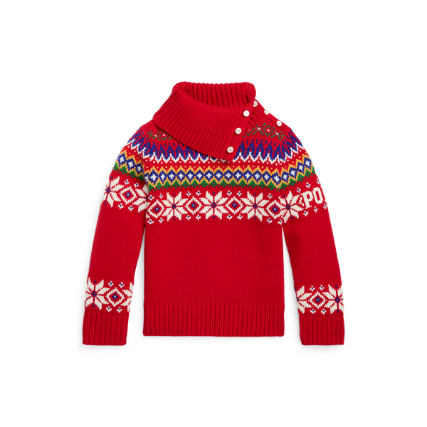 Fair Isle Cotton-Wool Roll Neck Jumper