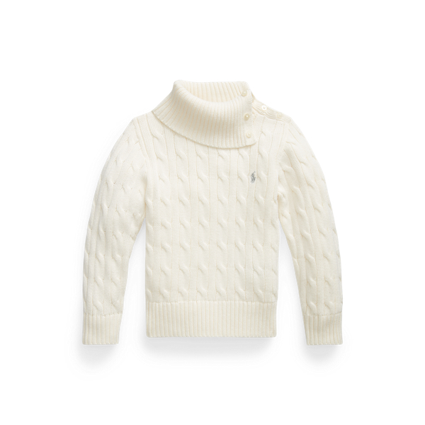 Cable-Knit Cotton Roll Neck Jumper