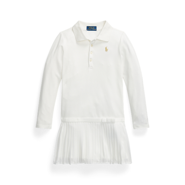 Robe Polo en piqu&eacute; pliss&eacute; stretch