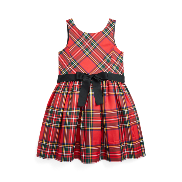 Vestido de cuadros ajustado y con vuelo