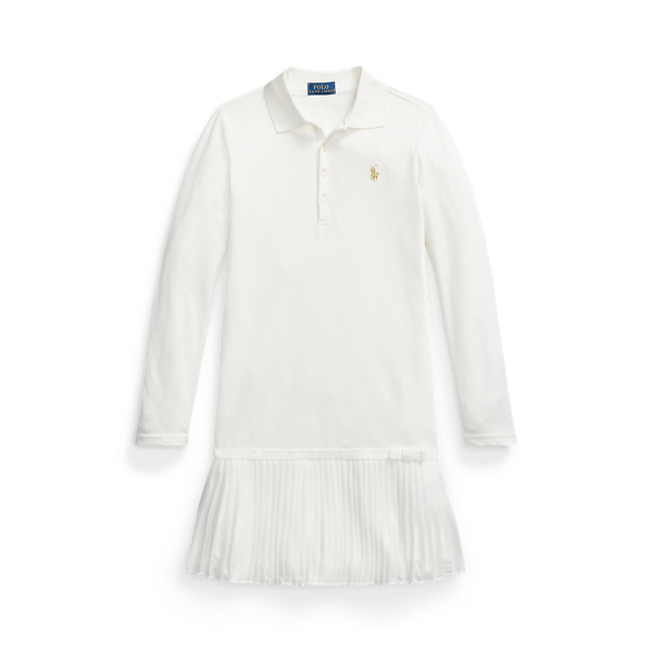Robe Polo en piqu&eacute; pliss&eacute; stretch