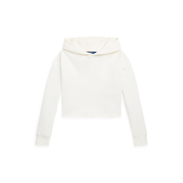 Waffle-Knit Boxy Hooded Tee