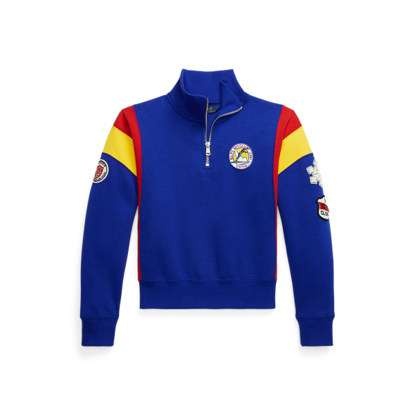 Pull en maille double avec patchs ski