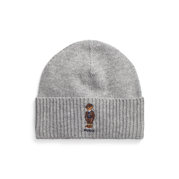 Rippenstrickm&uuml;tze mit Polo Bear