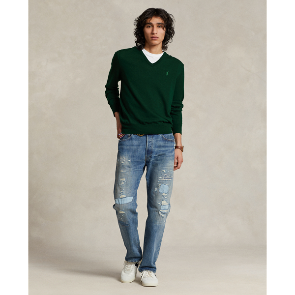 Waschbarer Wollpullover mit V-Ausschnitt Polo Ralph Lauren in Achat-Moos 3