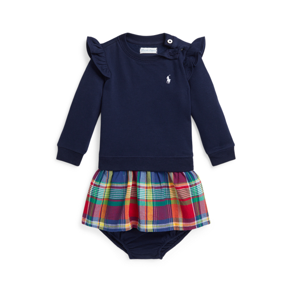 Madras-Skirt Fleece Dress &amp; Bloomer Baby Girl 1
