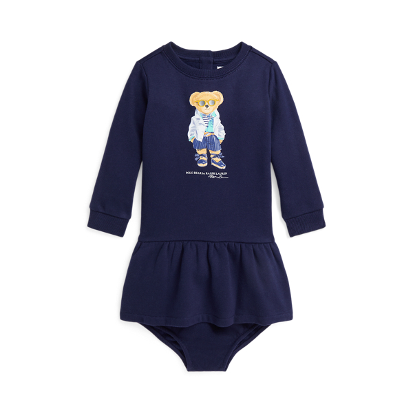 Polo Bear Fleece Dress Bloomer for Baby Girl Ralph Lauren UK