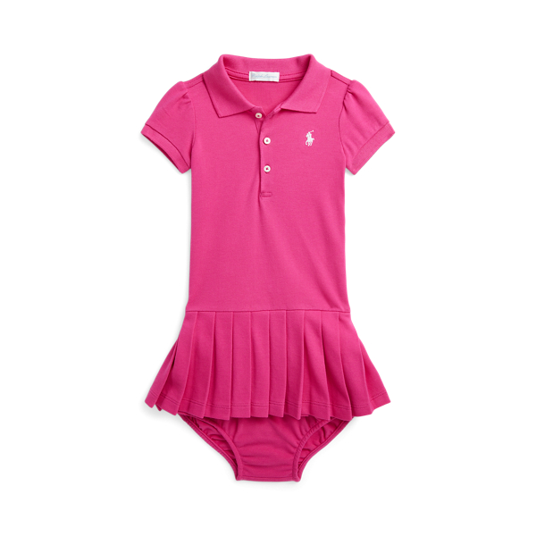 Robe polo pliss&eacute;e en piqu&eacute; et bloomer Baby Girl en 1