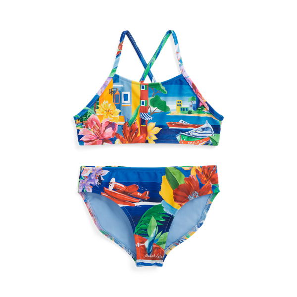 Seaside-Print Two-Piece Swimsuit